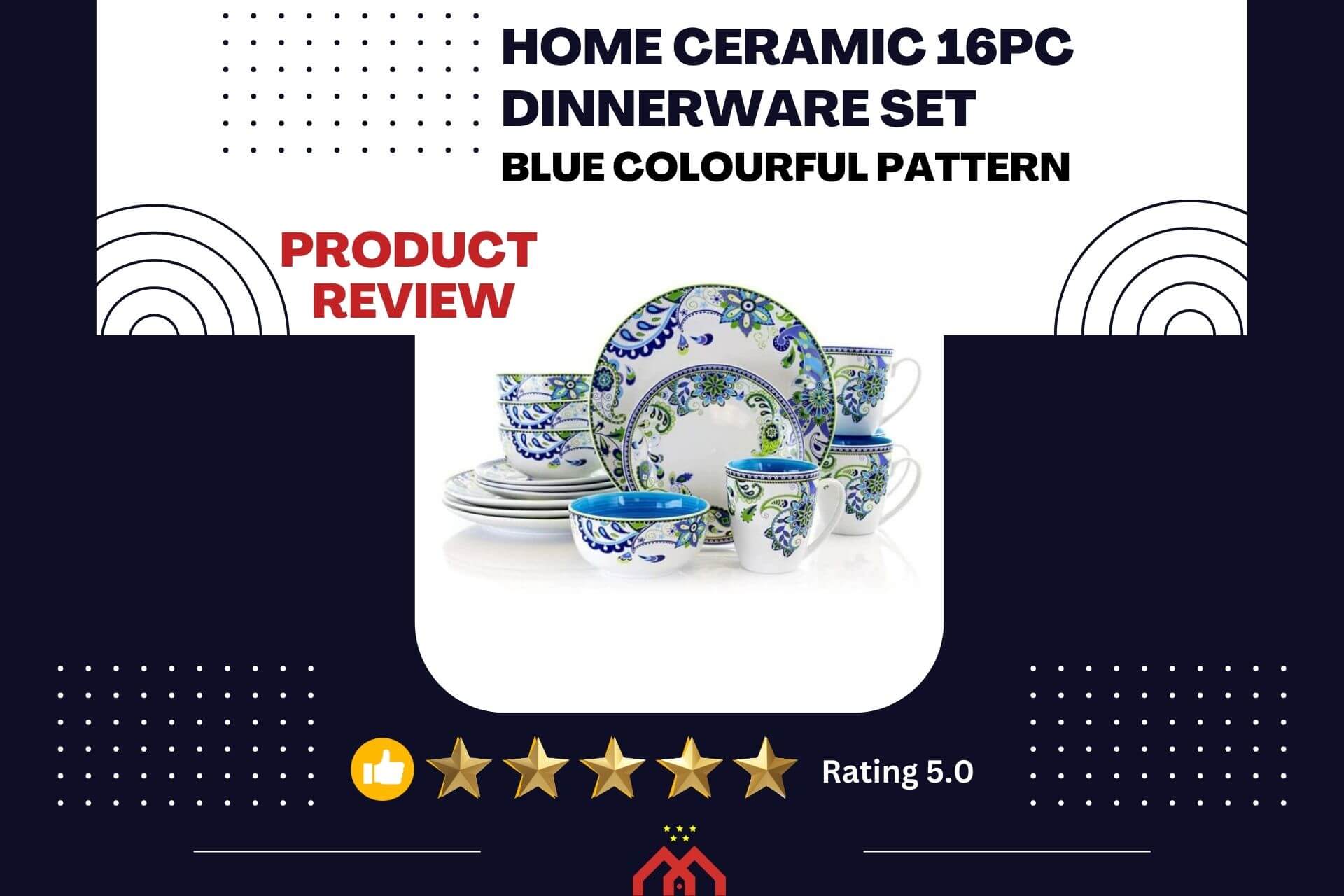 Home Ceramic 16pc Dinnerware Set - Feature Image