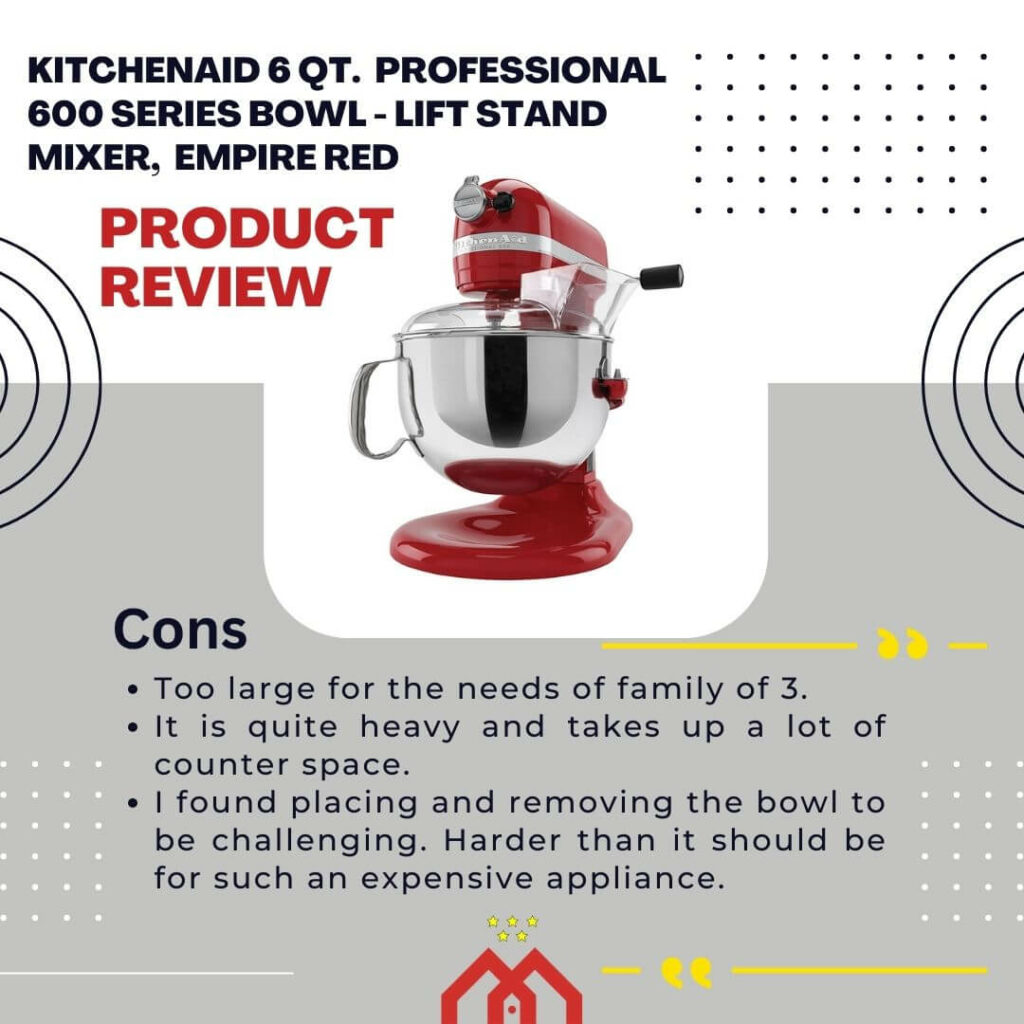 KitchenAid 6 Qt. Professional 600 Review - Cons