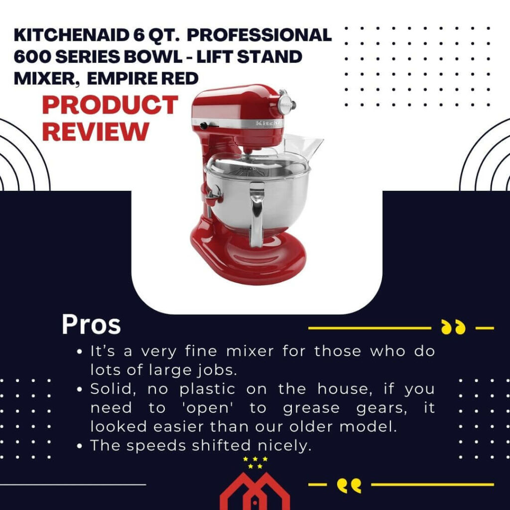 KitchenAid 6 Qt. Professional 600 Review -Pros